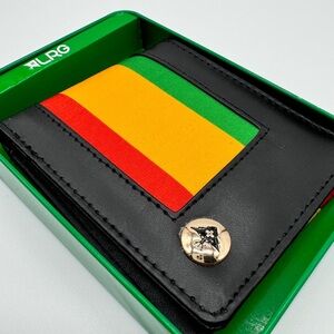 LRG Lifted Research Group Black Rasta Bifold Men’s Wallet Brand New